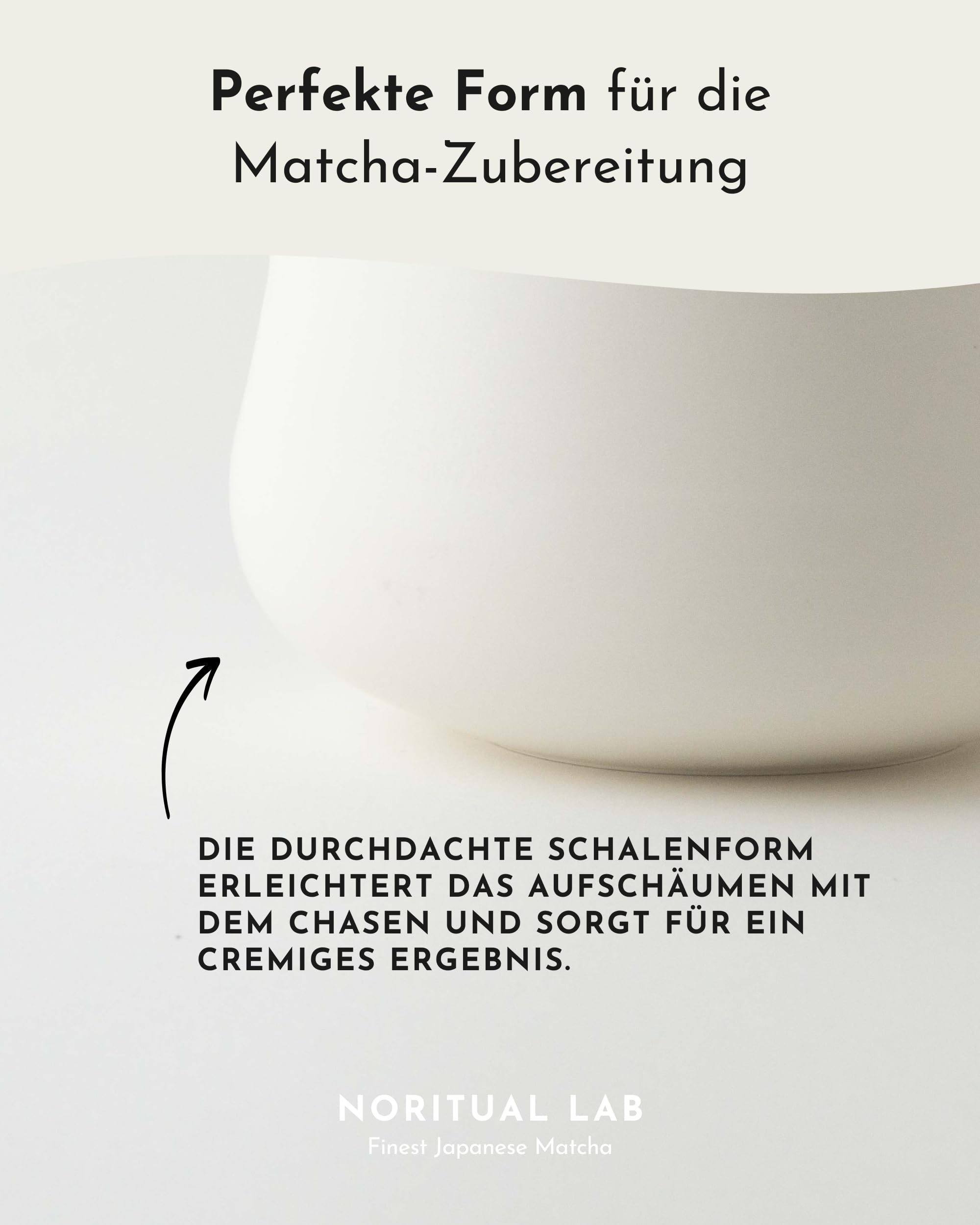 NORITUAL LAB Matcha Schale mit Ausgießer - Handgefertigte Teeschale aus Japan - Präziser Ausguss für Matcha Latte