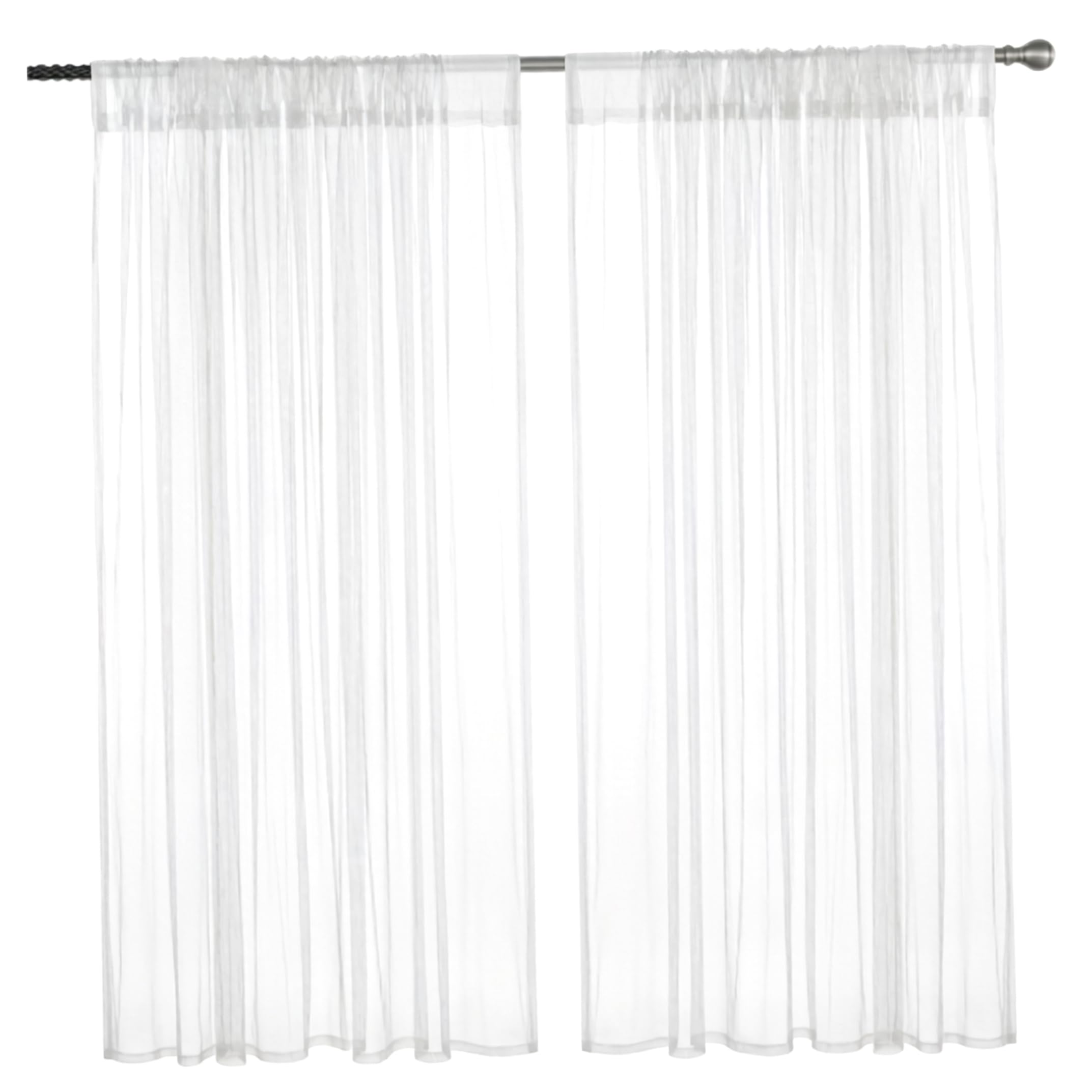 Tsawntd Mesh Curtains, 2Pcs Outdoor Gazebo Mesh Curtains, Insect-blocking Breathable Extra Wide Pergola Drape, White, 7.55ft X 9.84ft
