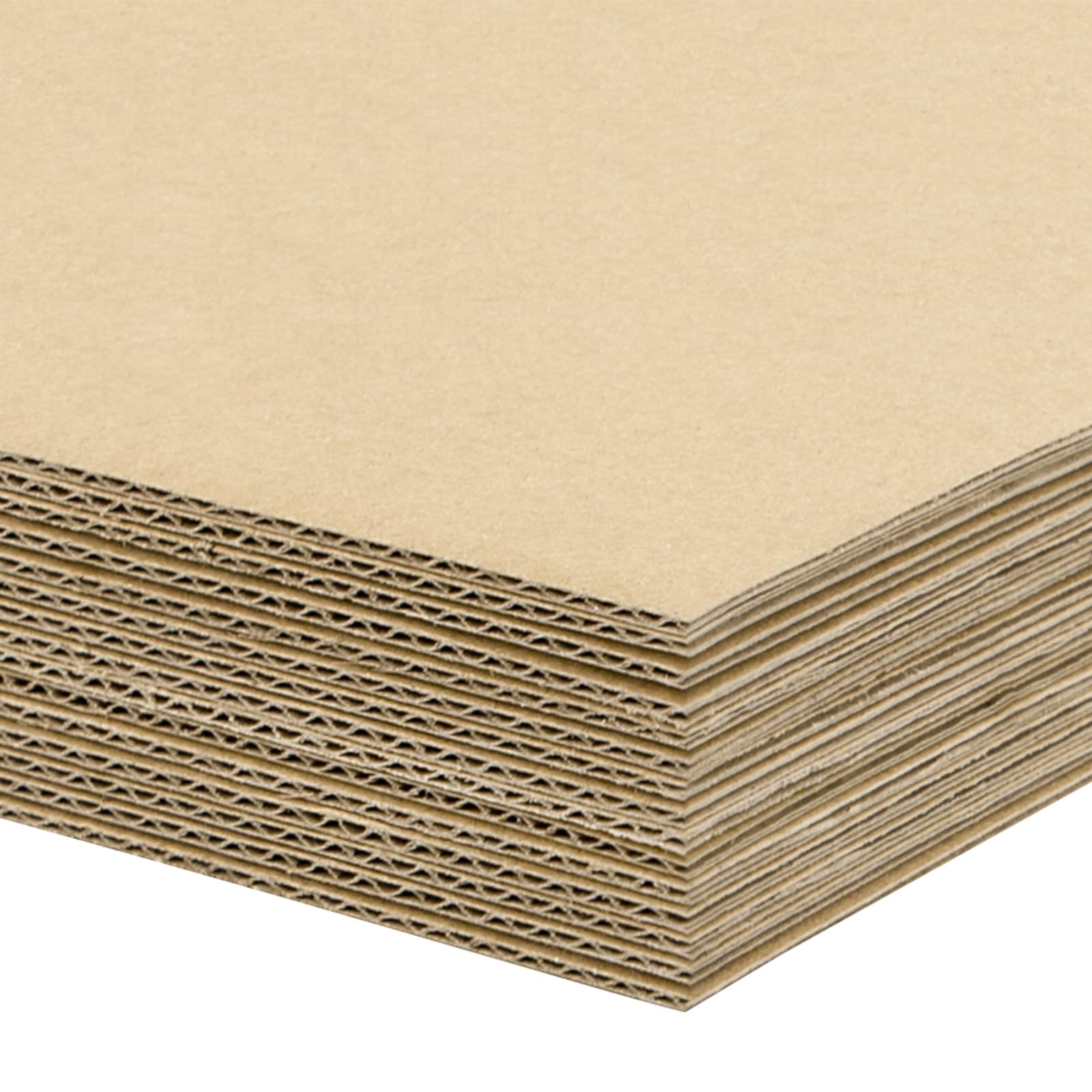 Golden State Art, Confezione da 15 fogli di cartone ondulato, 45 x 61 cm, spessi 0,6 cm, ideali per artigianato, spedizione, imballaggio (marrone kraft)