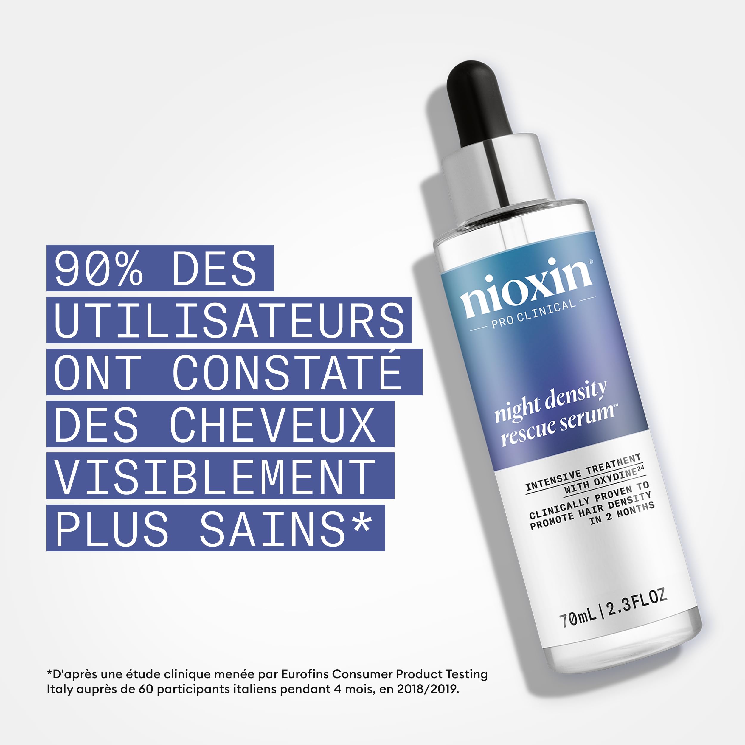 NIOXIN Night Density Rescue Serum - Sérum de Nuit Épaississant Booster de Croissance - Enrichi en Gingembre et Caféine (70 ml)