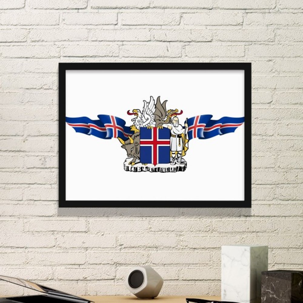 Cadre photo Norvège premium avec impression artistique d'emblème national