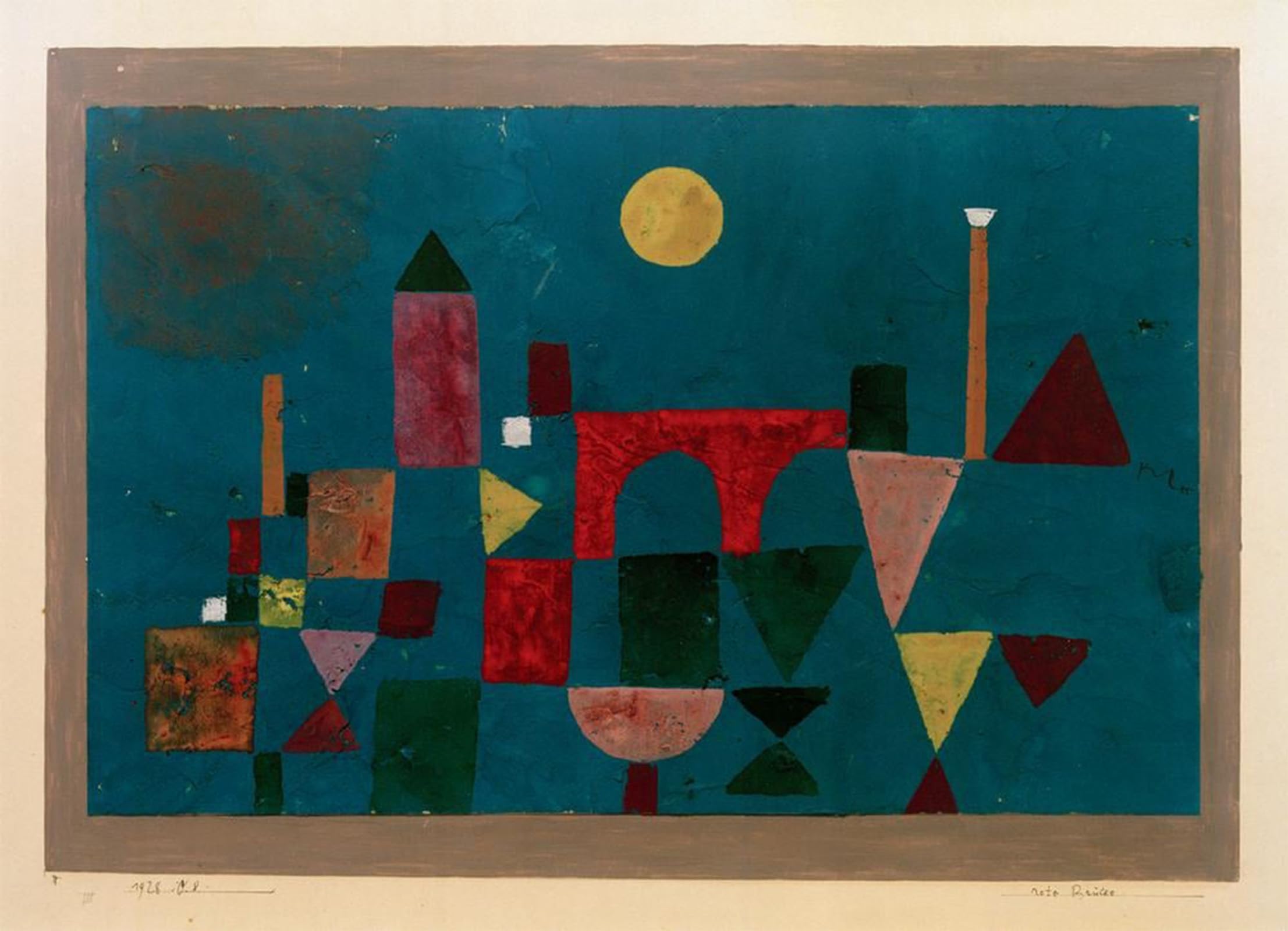 SERENDIPITP Vintage Wall Art Canvas Nordic Poster Canvas Print Picture Red bridge by Paul Klee Wall Art Poster for Home Decor 60x90cm
