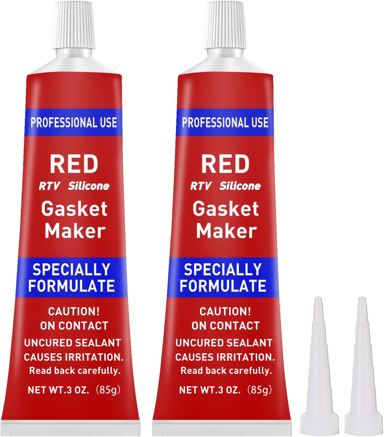 RTV Silicone Gasket Maker, High Temp Silicone Resist Oil, Anti-Freeze RTV Silicone Sealant for Engines, Gearboxes, Pumps, Superchargers (Red, 170g)