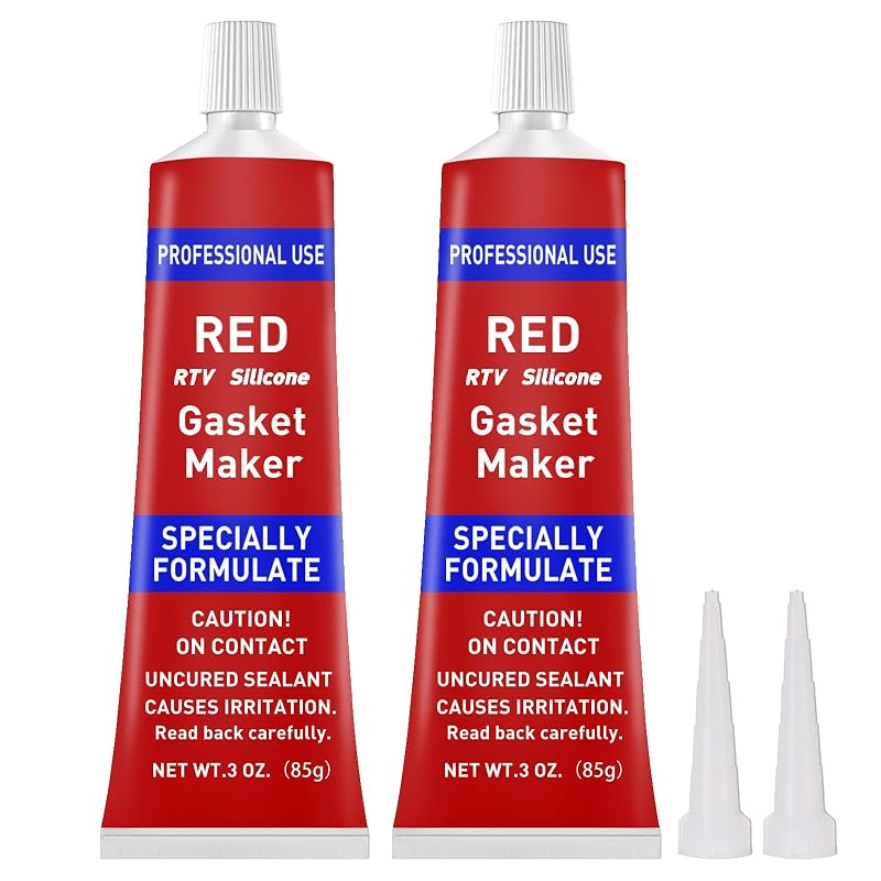 1DFAUL Selante de Silicone RTV para Juntas Automotivas, Resistente a Alta Temperatura e Óleo, Vermelho, 170 g
