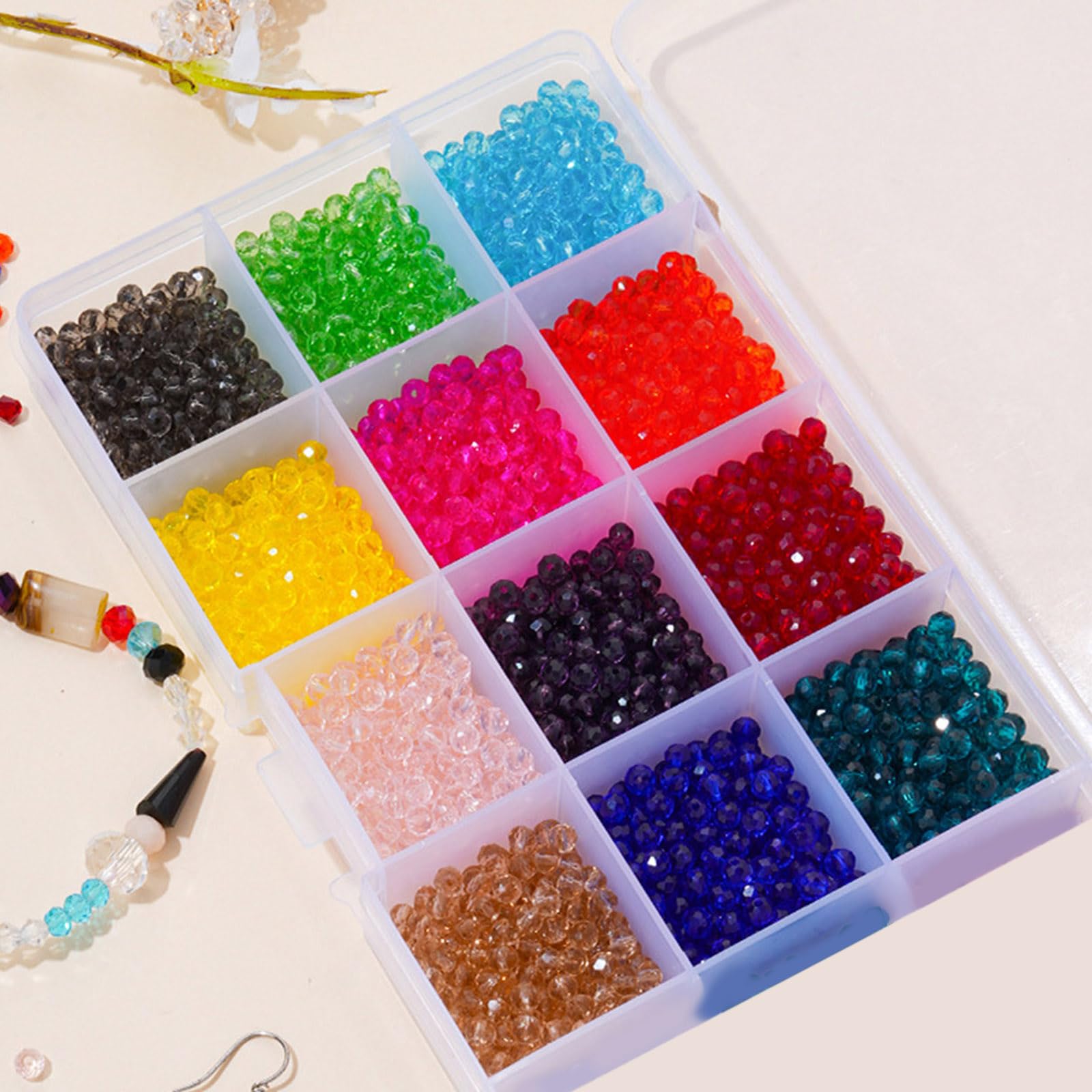 Contenitore multiuso con 12 scomparti per perline e strass, con materiali robusti, organizer per perline da costruzione, per artigianato