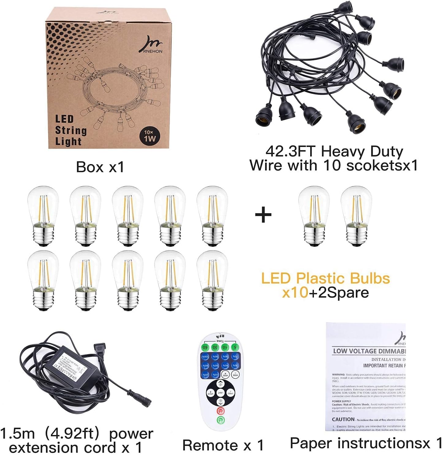 Featured Product Rnehon 42Ft Outdoor String Lights, Connectable Patio String Lights with 10 Bulbs & 2 Spare Bulbs, Waterproof Hanging Led Lights for Outdoor, Decorate Patio, Garden, Terrace, Wedding, Party, Christmas Crazy Clearance Rnehon 42Ft Outdoor String Lights, Connectable Patio String Lights with 10 Bulbs & 2 Spare Bulbs, Waterproof Hanging Led Lights for Outdoor, Decorate Patio, Garden, Terrace, Wedding, Party, Christmas