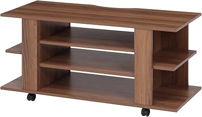 不二貿易 テレビ台 ローボード 幅100cm ミディアムブラウン キャスター付き ルーク 97347