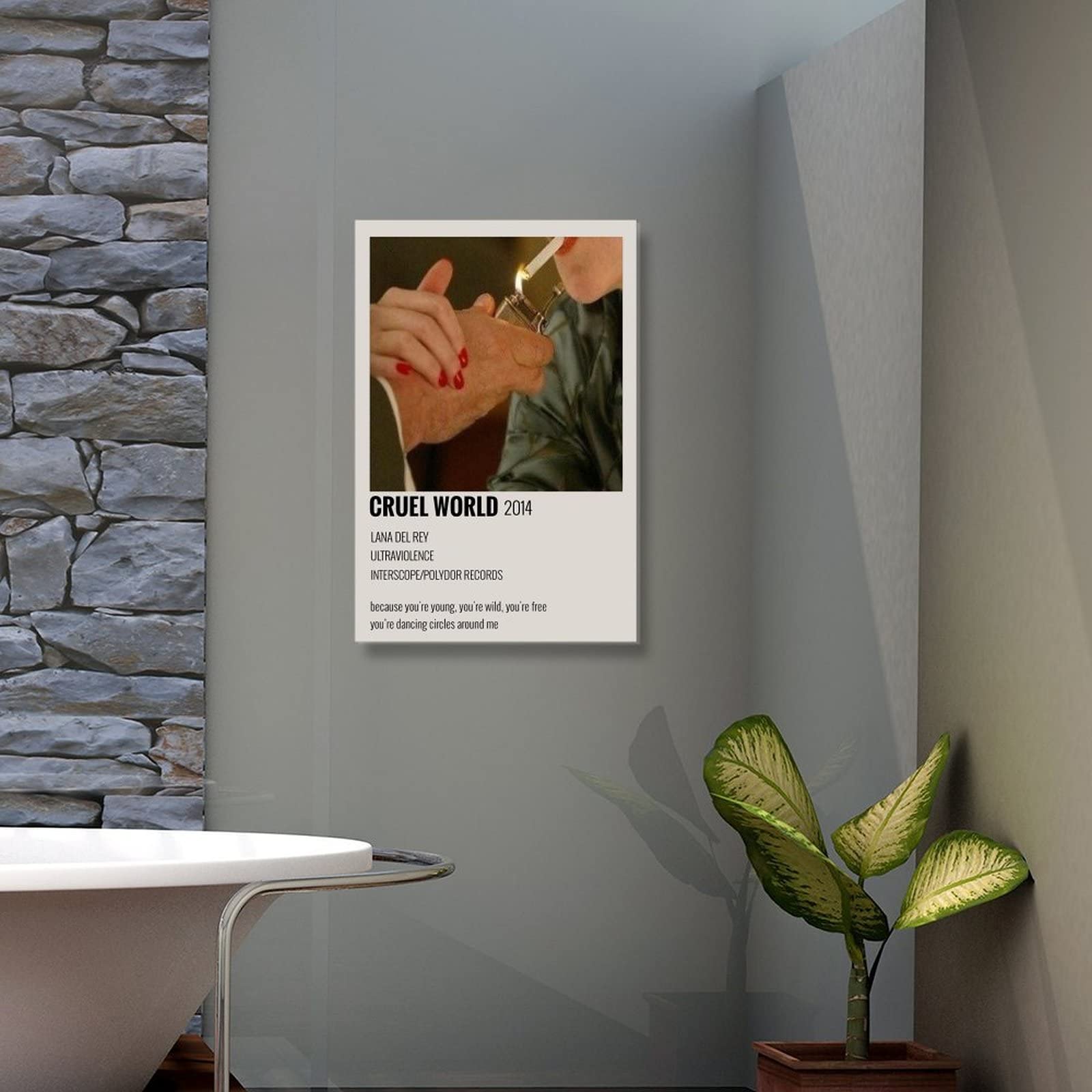 CRUEL WORLD 2014 by Lana Del Rey Canvas Poster Wall Art Decor Print Picture  Paintings for Living Room Bedroom Decoration Panel Hanging Posters Vertical  Frame-style 16x24inch(40x60cm) : Buy Online at Best Price