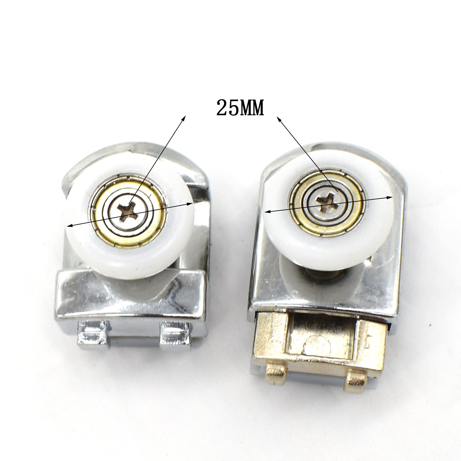 Set 8 Rotelle Per Porta Doccia - Ricambio Per Box Doccia, Diametro 25 Mm - Foto 5