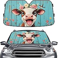 Vista 32 de GENANY Parasol Divertido para Parabrisas de Pareja de Perros Golden Retriever Lindos para Coche SUV Camión (55x30 Pulgadas), Parasol