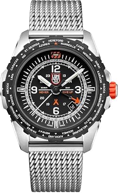 Luminox - Bear Grylls Survival XB.3762 - Mens Watch 45mm - Pilot Watch in Silver/Black Date Function - Second Time Zone 200m Water Resistant - Sapphire Glass - Mens Watches - Made in Switzerland