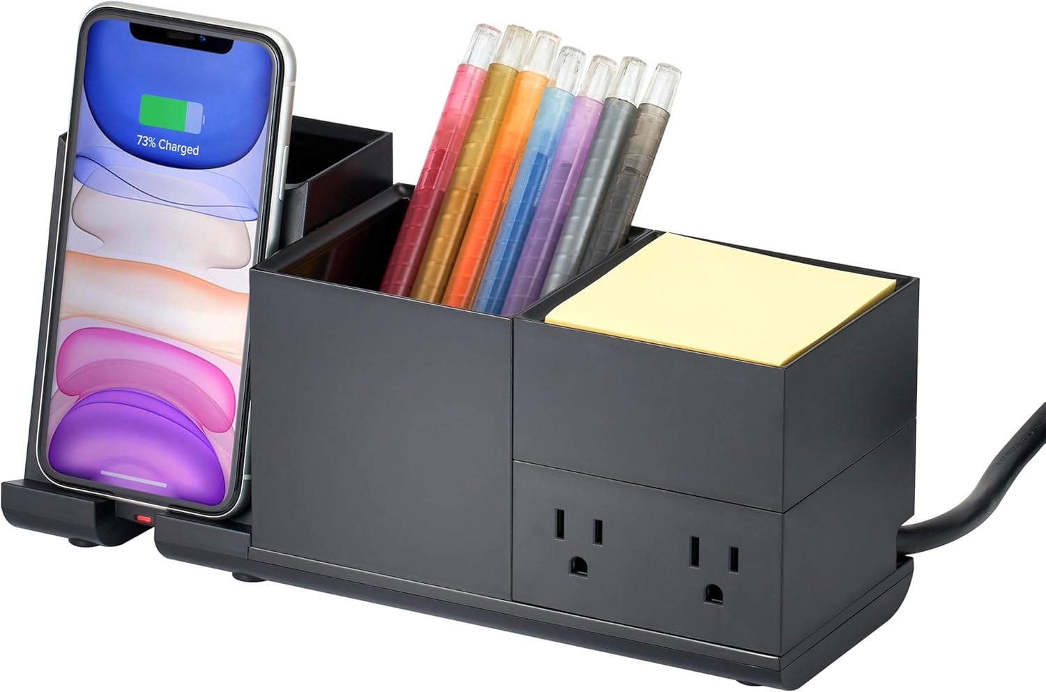 Bostitch Konnect Qi Certified Wireless Charging Desk Accessory Kit with Pencil Cups