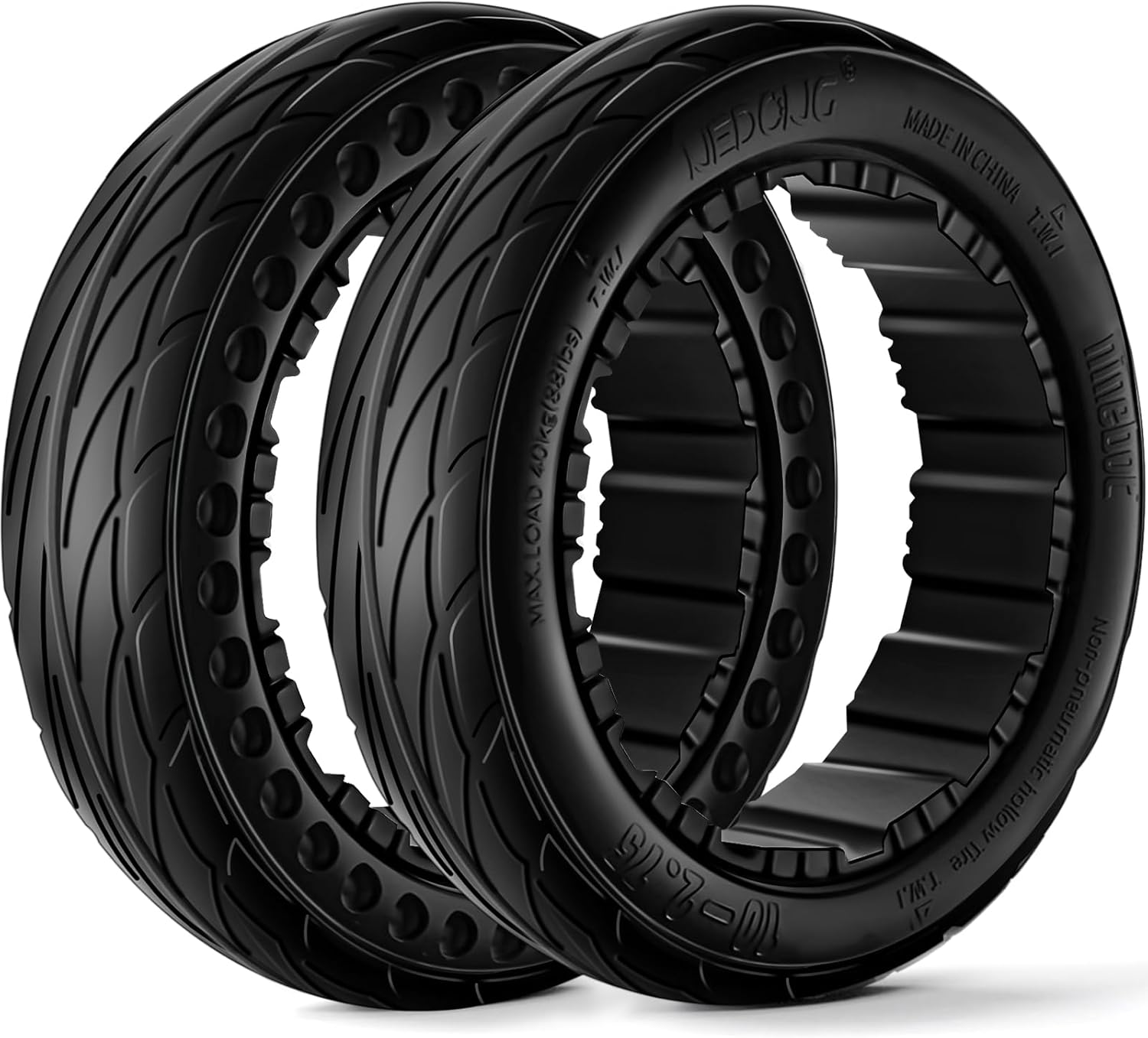 2PCS 10-2.75 Quick Release Drift Tires for Ninebot Gokart Pro/Pro 2, Original Solid Tires for Segway Ninebot S Max, Rear Tire for Ninebot Gokart (with Ninebot S Max) and Ninebot Gokart Lamborghini