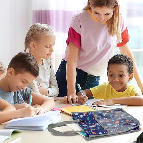 Miniatura 6 de Lindas bolsas de mano para niños y niñas de 4 a 16 años, bolsos con estuche para lápices, bolsas de mano con cremallera para la escuela y el tiempo