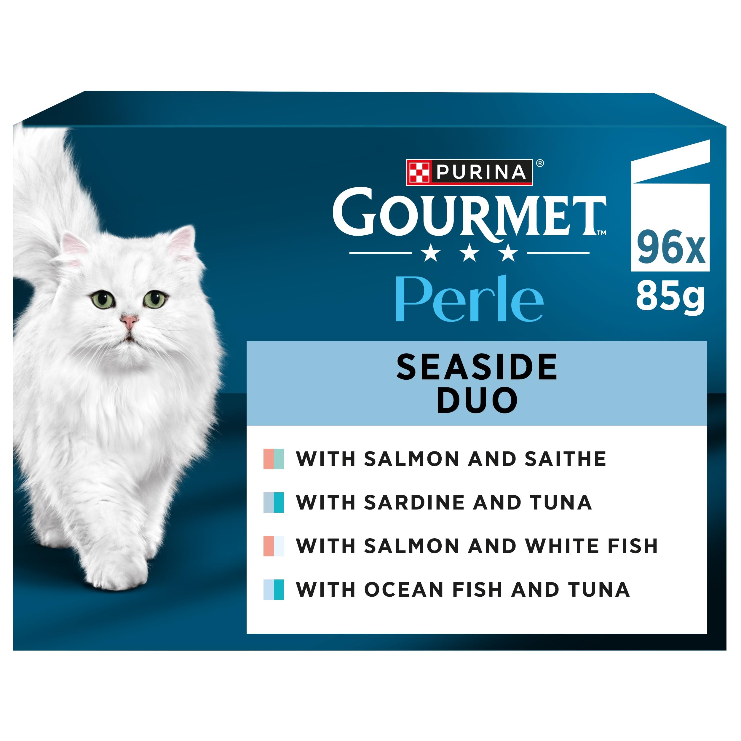GOURMET Perle Seaside Duo Mini Fillets in Gravy Wet Cat Food 96x85g
