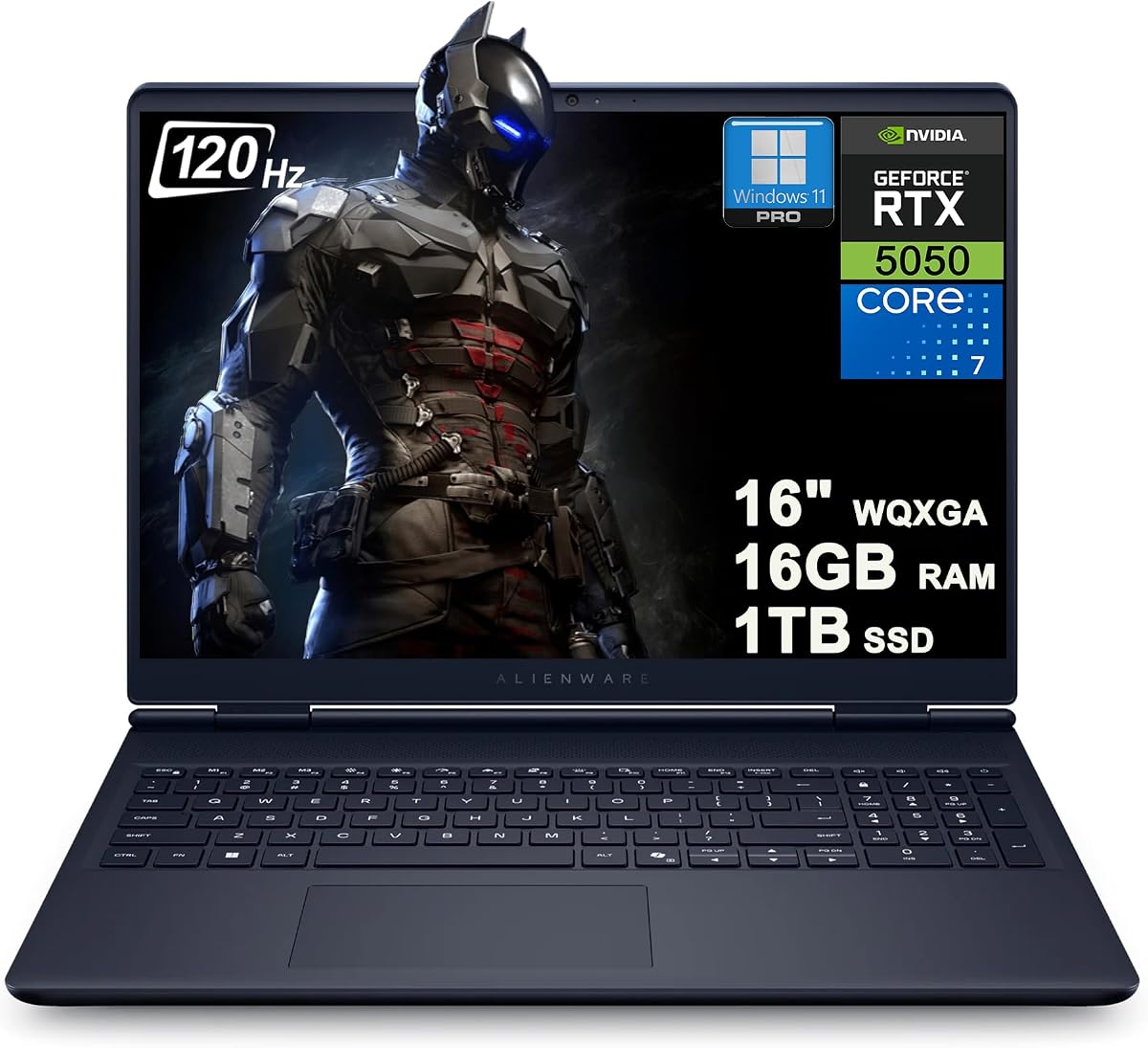 Laptop Dell Alienware 16 Aurora Gaming AI 16" WQXGA 120Hz (100% sRGB) Intel Core 7 240H de 10 núcleos (>Ultra 7 165H) 16GB RAM 1TB SSD GeForce RTX 5050 DLSS4 (hasta 421 tapas AI) Win11Pro