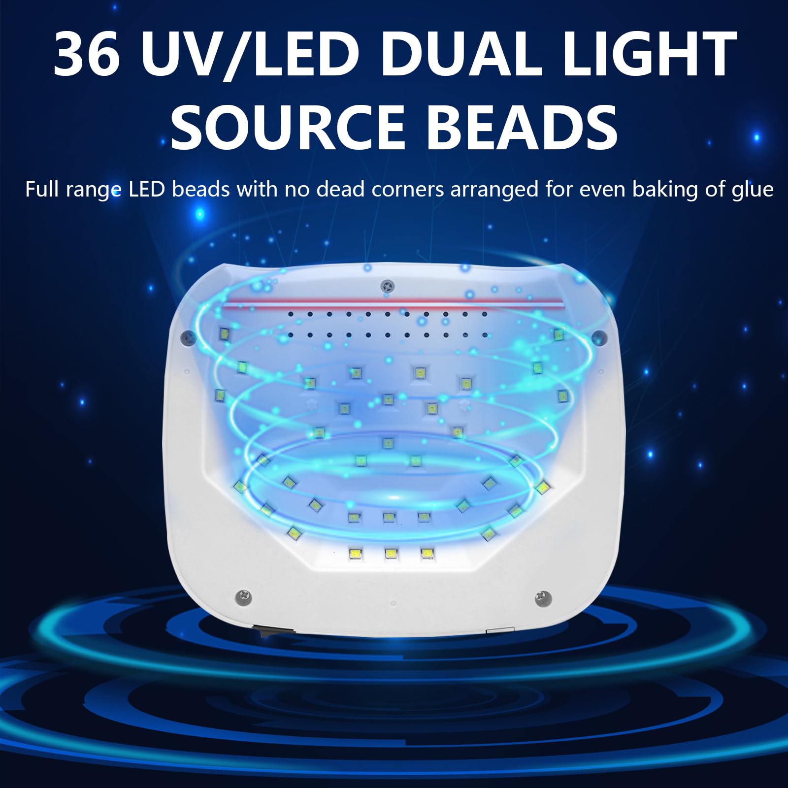 Lampara Uñas, Lampara UV LED Uñas con 36 Perlas de Lámpara Dispositivo de Fototerapia de Uñas con Diamantes de Imitación y Sensor Infrarrojo Lampara de Uñas con Base Extraíble para Casa y Salón