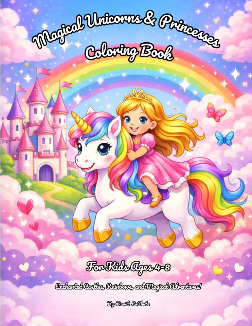 Magical Unicorns & Princesses Coloring Book: For Kids Ages 4-8 | Enchanted Castles, Rainbows, Fairies, and Magical Adventures!