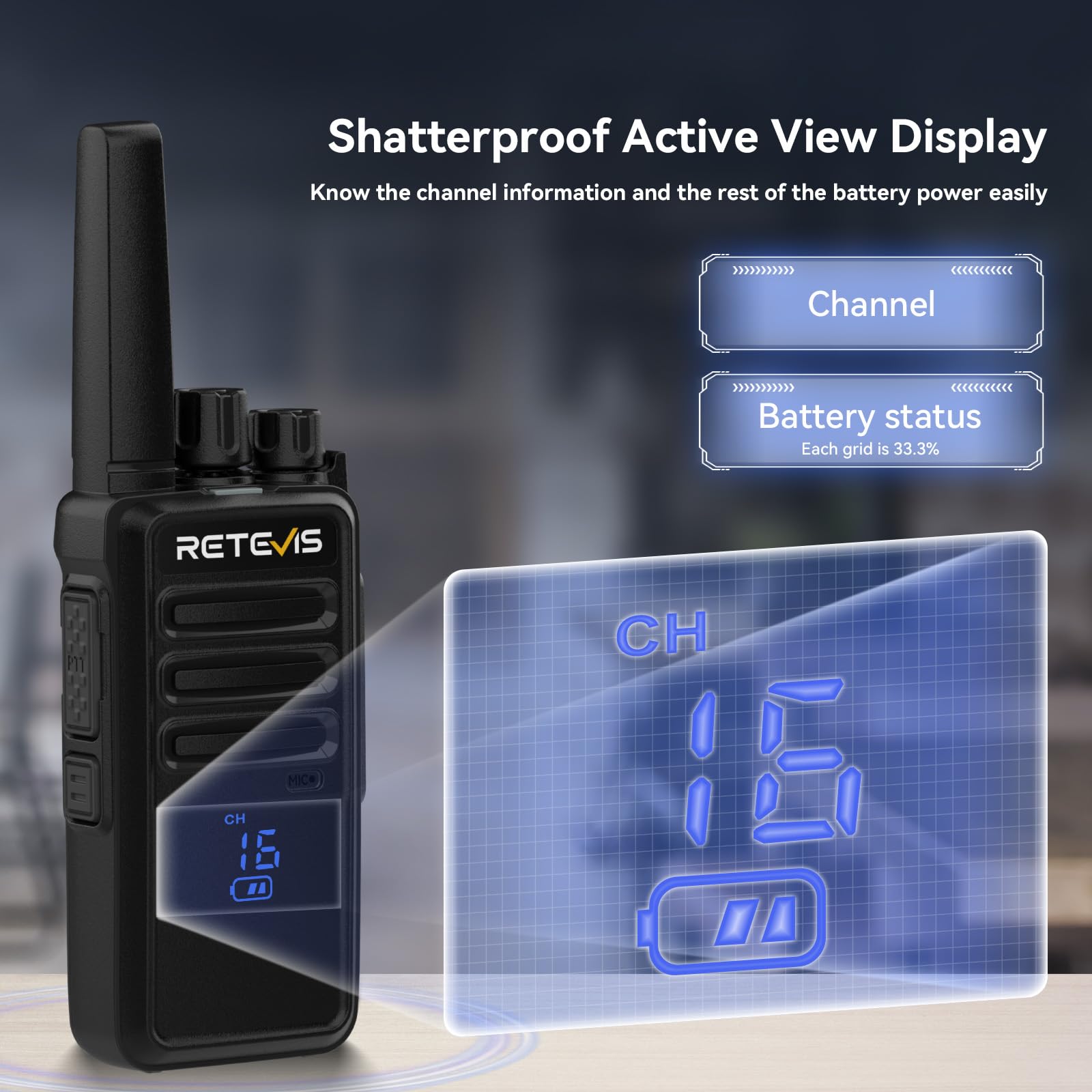 Retevis RT668H Walkie Talkie con Carica 6 Modo - Dettaglio