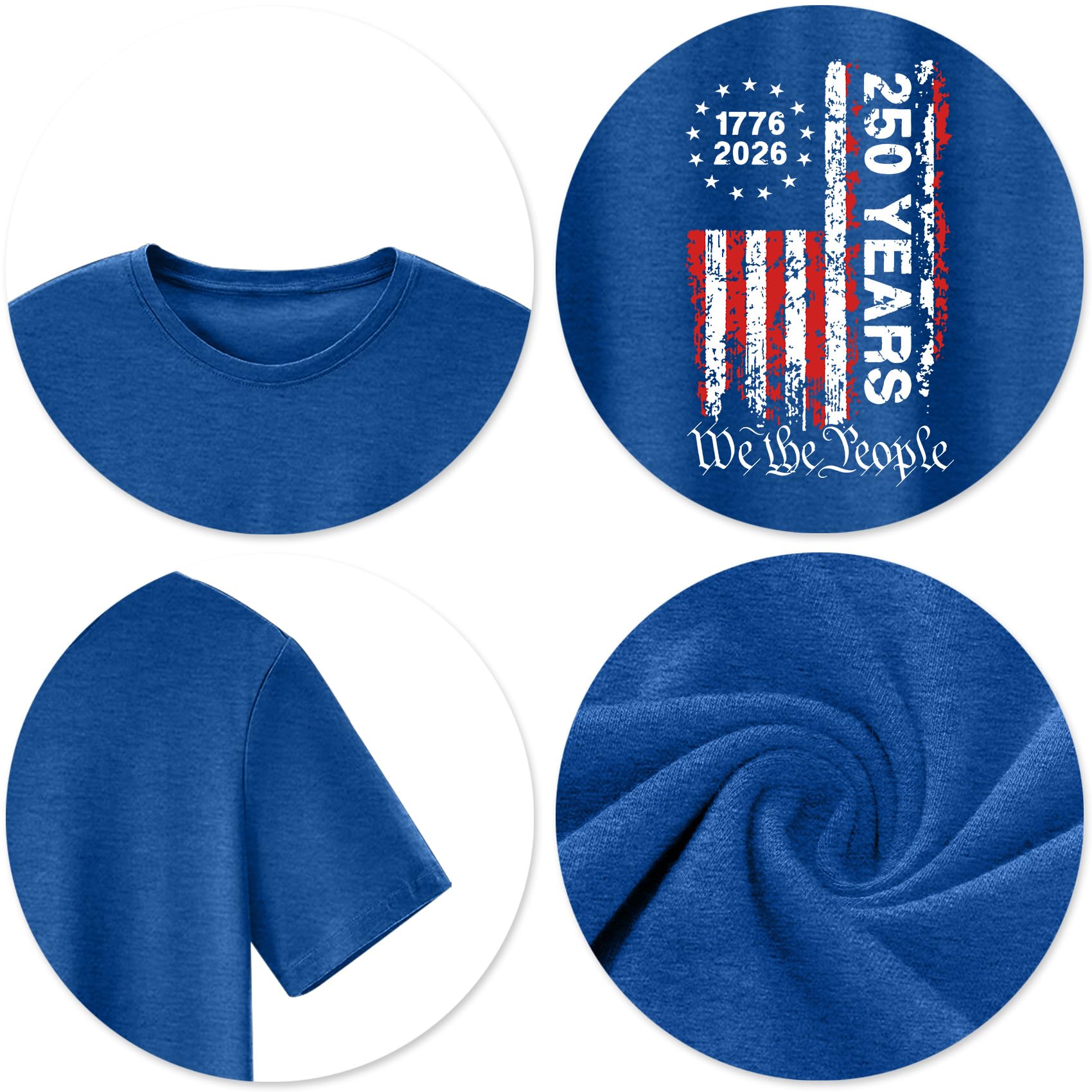 250th Anniversary USA Shirts for Men American Flag T-Shirt 4th of July Shirt 250 Years Birthday Patriotic Tops - 5