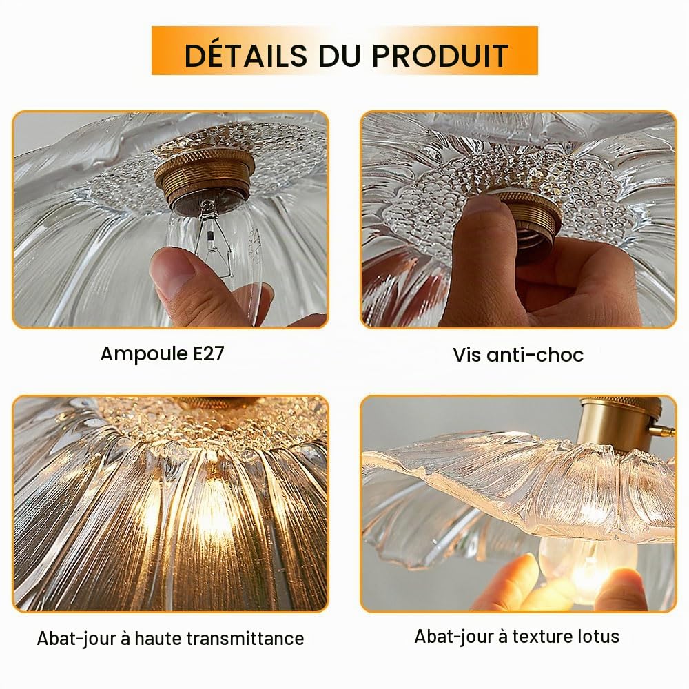 NOKTAI Luminaire Suspension Dôme en Verre Transparent Vintage Industrielle, E27 Plafonnier avec fini en laiton poli Lustre, Suspension Lampe de Salle à Manger Cuisine Salon Chambre green
