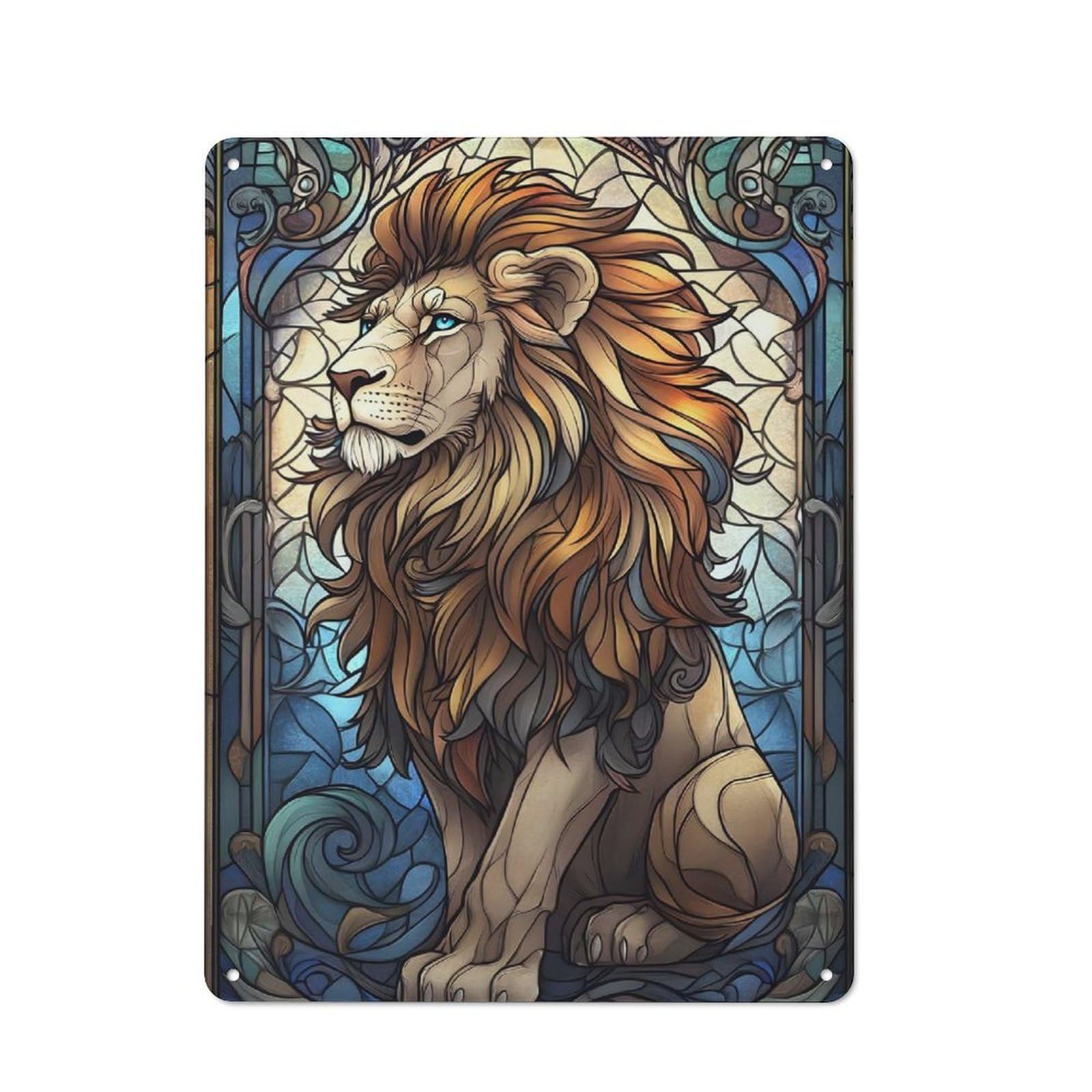 Junmoney Lion For Café Or Restaurant, Vintage Metal Sign 40X30cm, For Vintage Wall Decor Fans, For Cafés, Pubs And Restaurants