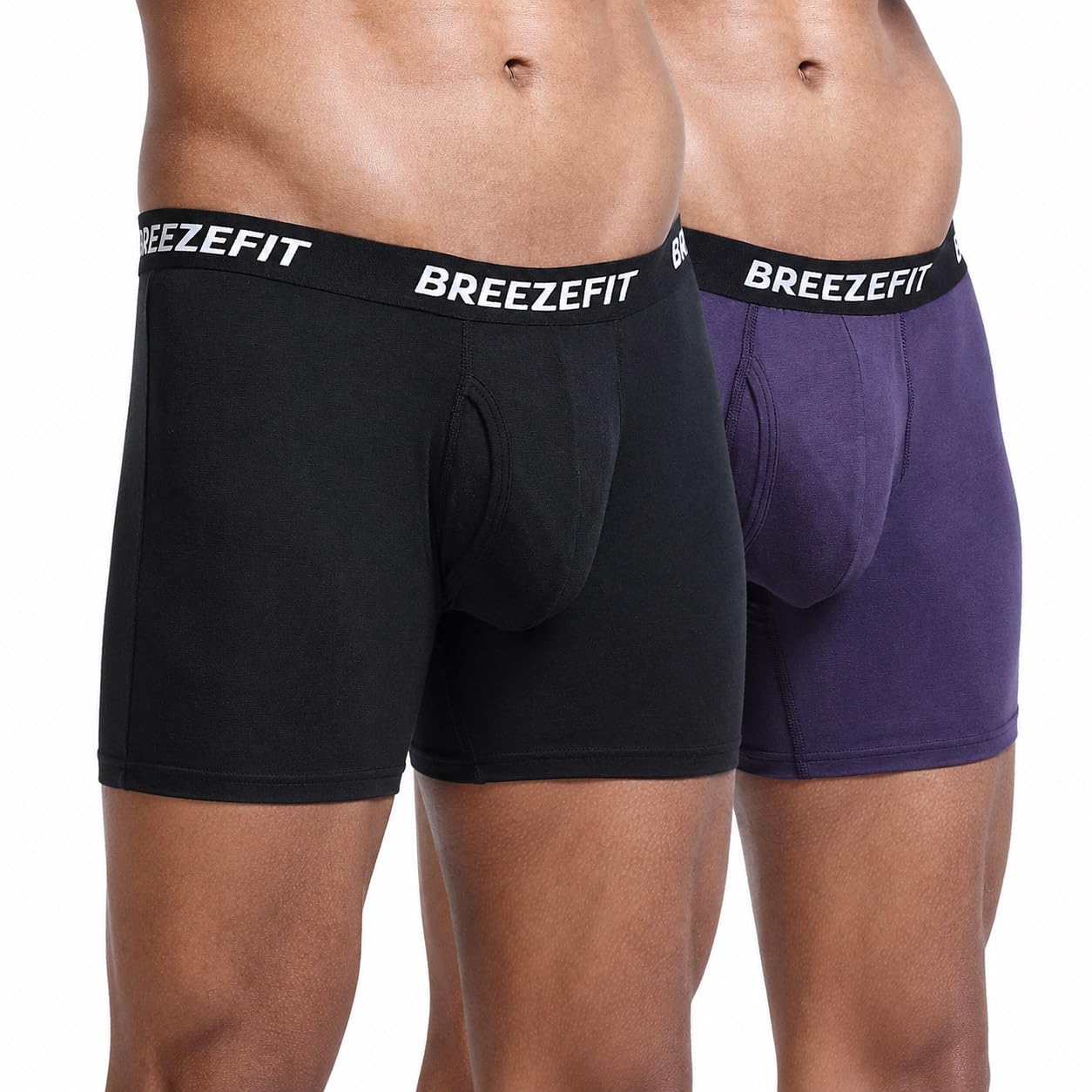 breezefit Men's Hybrid Trunk | GeniSpace Pouch | Pack of 2 (Black + Blue) | Cotton Modal Stretch Fabric | Anti-Chafe Comfort | No Ride-Up Fit-picture-26