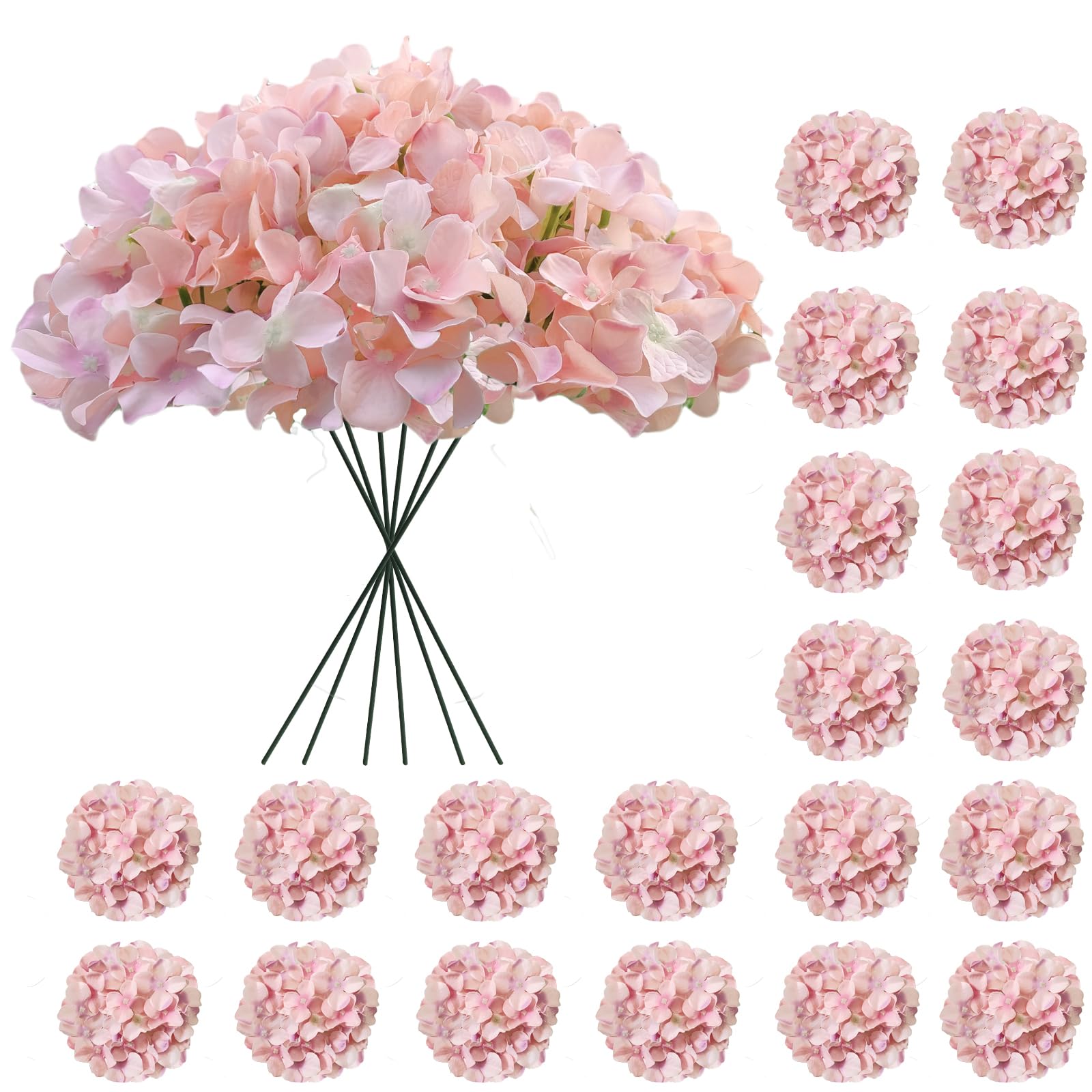 Cherica 20-Piece Hydrangea Artificial Flowers