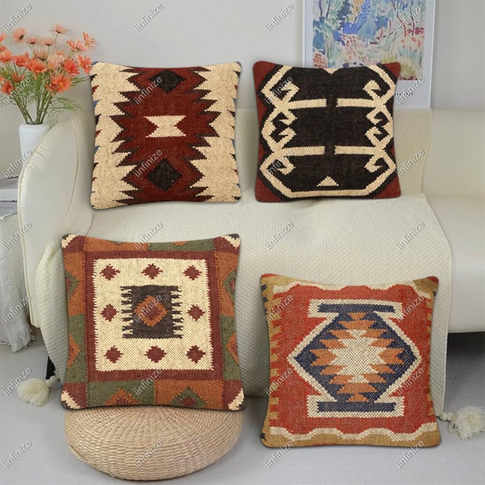 Housse de coussin en jute 45,7 cm : rénovez vos chaises de salon avec style et durabilité