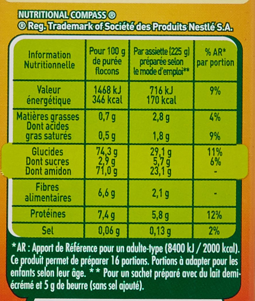 Maggi MOUSLINE Purée Nature (4 sachets pour 4 personnes) - Lot de 4