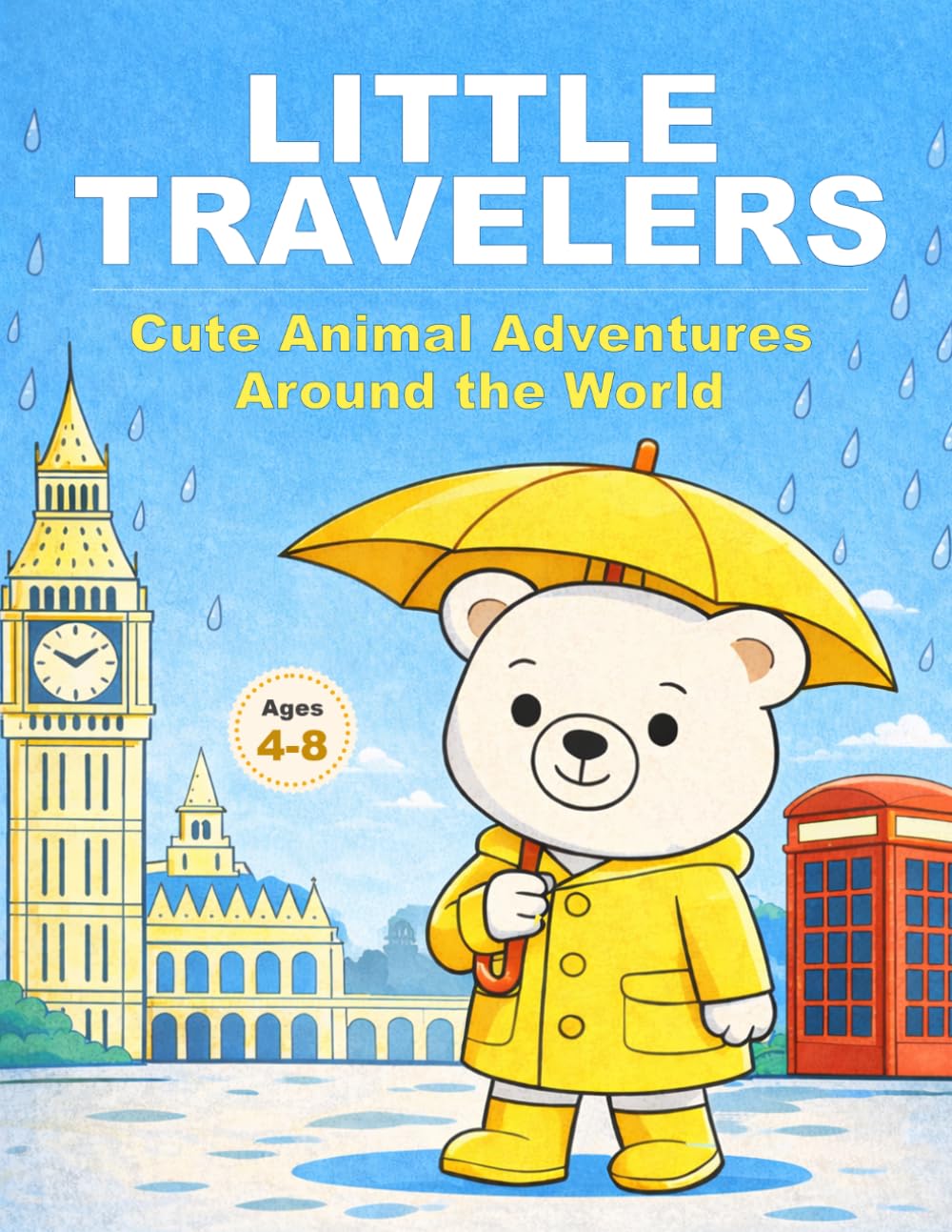 Little Travelers: Cute Animal Adventures Around the World Coloring Book for Kids Ages 4–8