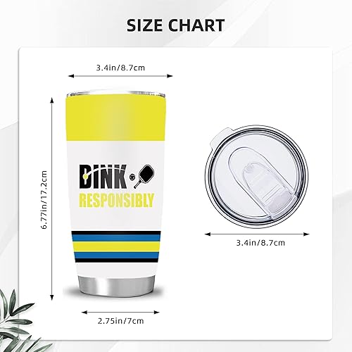 Miniatura 5 de NVJUI JUFOPL Vaso de pickleball con tapa, taza de café de viaje de pickleball para hombres y mujeres, regalos para amantes de las pelotas de