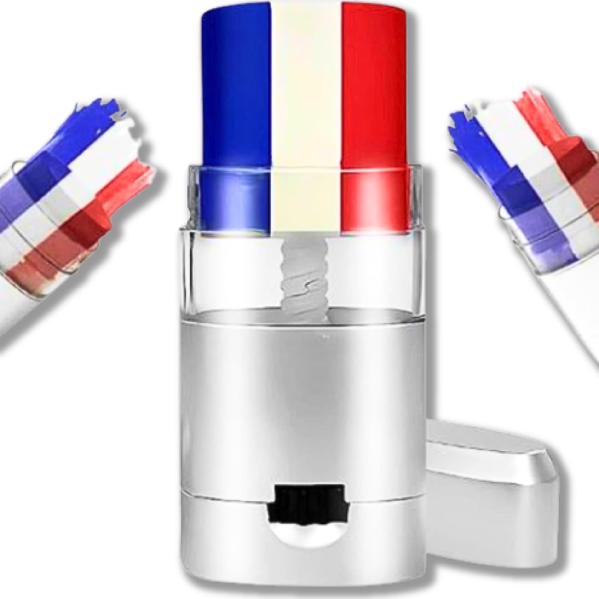 Stick de maquillage tricolore bleu-blanc-rouge