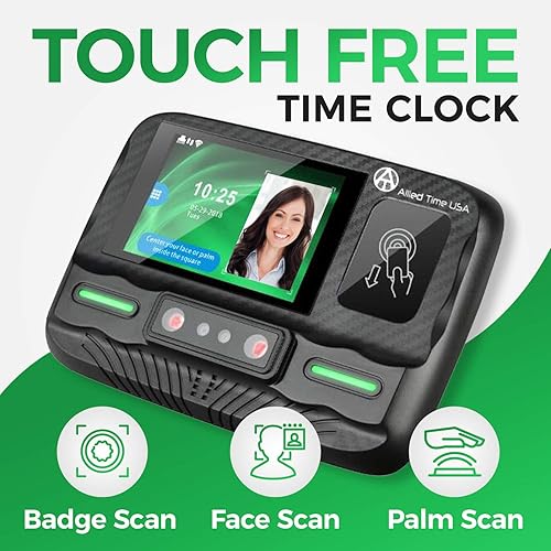 Miniatura 2 de Badge + Face + Palm Scan Time Reloj con informes en línea (modelo #CB4100)