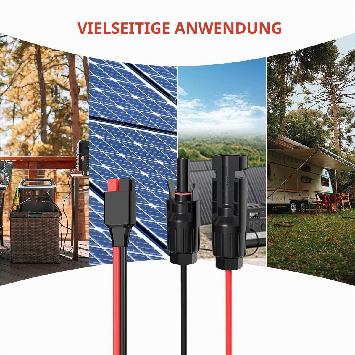 ELFCULB Solar auf Anderson Kabel 10AWG Solarladekabel 45A Anderson Stecker für Powerstation Solarpanel Solargenerator(3M)