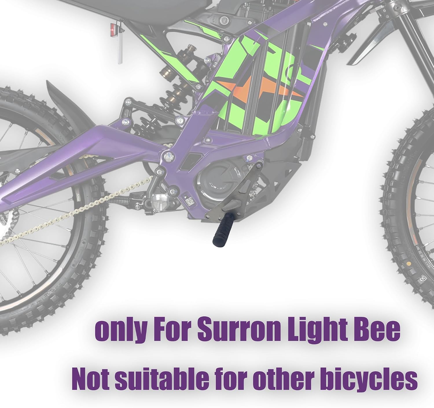 Light Bee Glossy Foot Lock (One Side) Steel Stunt Foot Peg Compatible with SurRon Light Bee X / L1e Electric Dirt Bike Motorcycle Accessories (Black with Black Pedal)