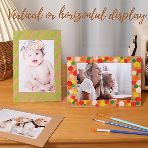 Miniatura 2 de Paquete de 50 Marcos de Fotos de Papel con Soporte 4x6, Marco de Fotos de Cartón con Caballete, Tarjetas de Marco de Fotos de Papel, Marcos de