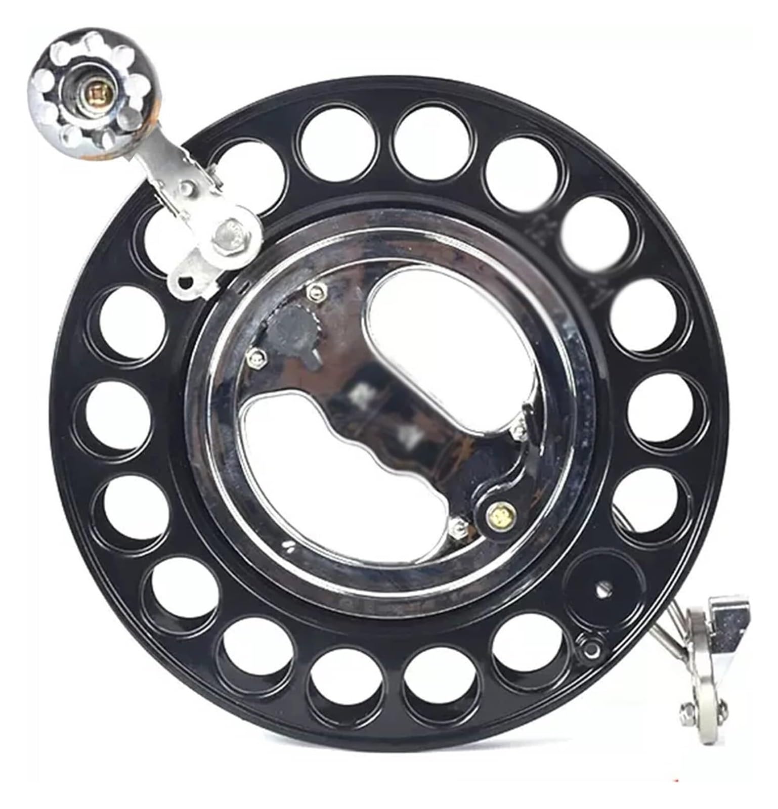 Carrete para Cometas, Bobinador, manija de Rueda con Agarre Carrete, guía Hilo Universal, diseño antirretroceso, Bloqueo Seguridad, Apto for niños y Adultos(Black)