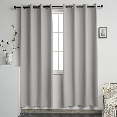 Miniatura 71 de YGO Cortinas opacas lilas para oscurecer la habitación de las niñas, con aislamiento térmico, paneles de cortina para sala de estar, para
