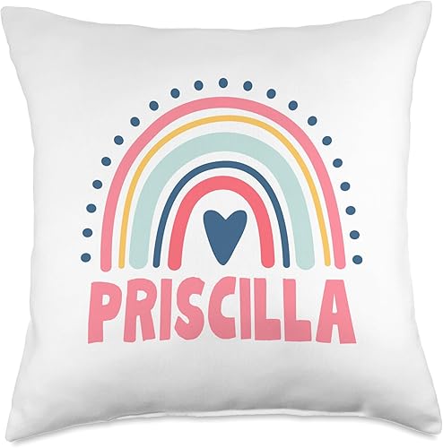 Miniatura 1 de Priscilla Name Custom Woman Myth Legend Pink Birthday Party Throw Pillow, 18x18, Multicolor