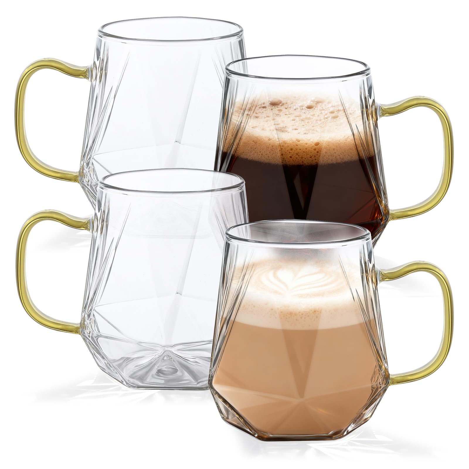 Tasses à café en verre pour expresso thé lait jus avec poignée ergonomique