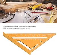 Vista 6 de ViaGasaFamido Pequeño carpintero cuadrado Rafter transportador cuadrado regla triangular aleación de aluminio diseño cuadrado herramienta
