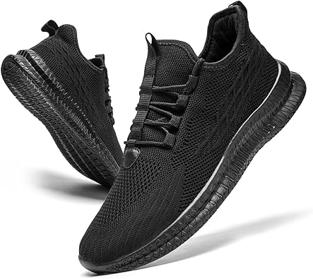 FUJEAK Mens Trainers Shoes Walking Running Gym Slip on Tennis Sneakers Joggers Sport Casual Outdoor Fashion Jogging Shoes Lightweight Breathable Comfortable
