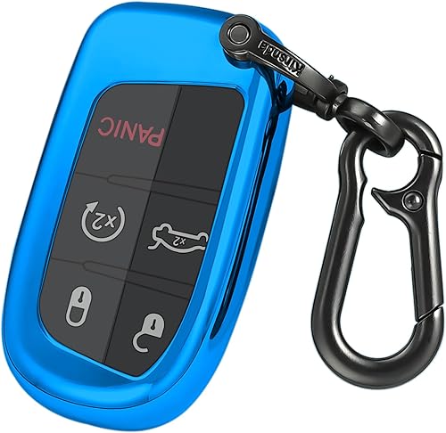 Funda para llavero Jeep, con llavero compatible con Grand Cherokee Renegade Chrysler 200 300 Dodge Durango Challenger Journey Dart Fiat Smart