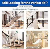 Vista 7 de Muzata Pasamanos de cable de acero inoxidable cuadrado postes con soporte extraíble para madera hormigón nivel cubierta escalera kit de ajuste