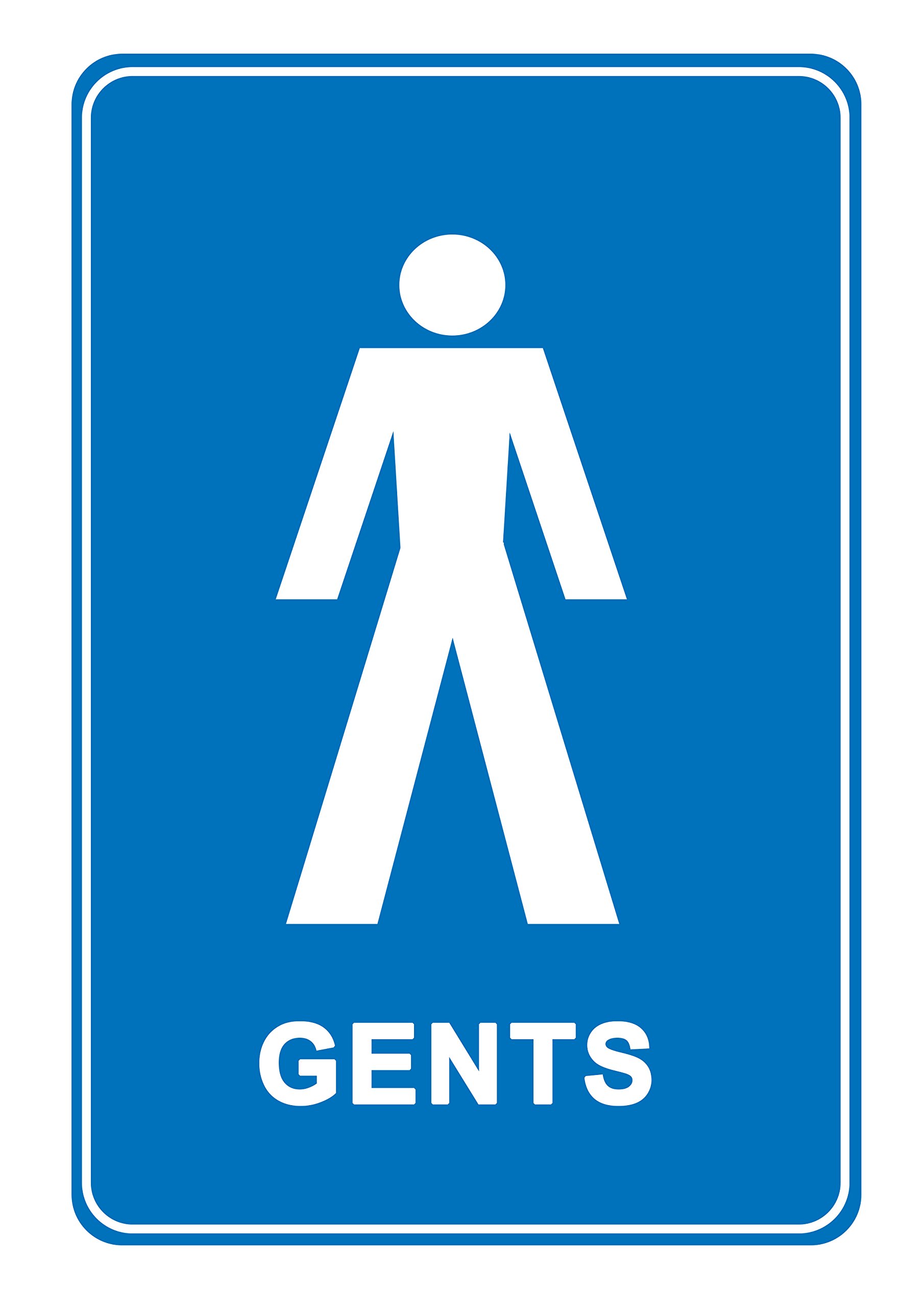Party Decor Men's Gents, Gentle, Toilet - Information Sign Removable Self Adhesive Label - 100Mm X 148Mm - Pack Of 4