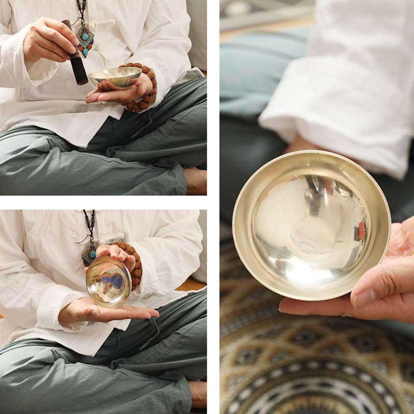 Set di campane tibetane per la guarigione, con arco di mediazione, per yoga, consapevolezza e terapia dei chakra