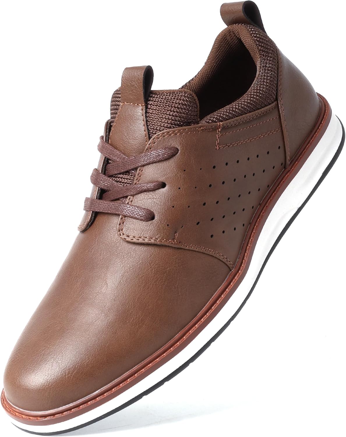 Men’s Dress Shoes Classic Casual Oxfords Shoes for Men Brogues Wing Tips Lace Up Punched Round Toe