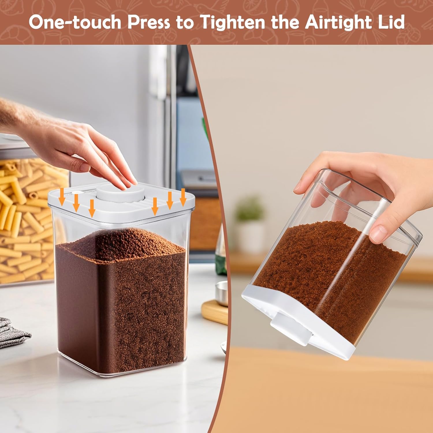 Mity rain Airtight Brown Sugar Container 2.7Qt/2600ml - Moisture-Proof Kitchen & Pantry Brown Sugar Keeper Container Airtight Saver Storage for Flour, Baking Supplies, Coffee with Locking Lid (1) - Image 2