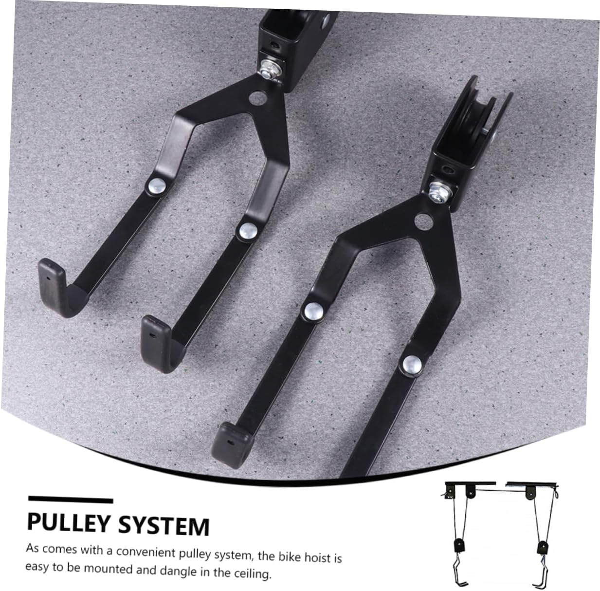 1 Set Bike Ceiling Rack with Pulley System for Easy Indoor Storage Heavy Duty Wall Mount Hanger for Bicycles and Equipment Space Saving for Garage and Shed